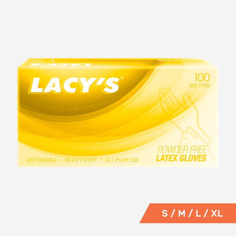 Lacy's Powder-Free Latex Glove100pcs - Size available S, M, L, XL