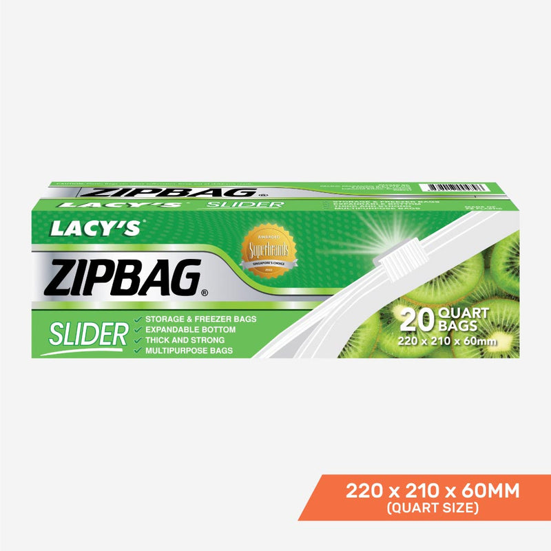 Lacy's Zipbag Slider - Quart Size 220x210x60mm