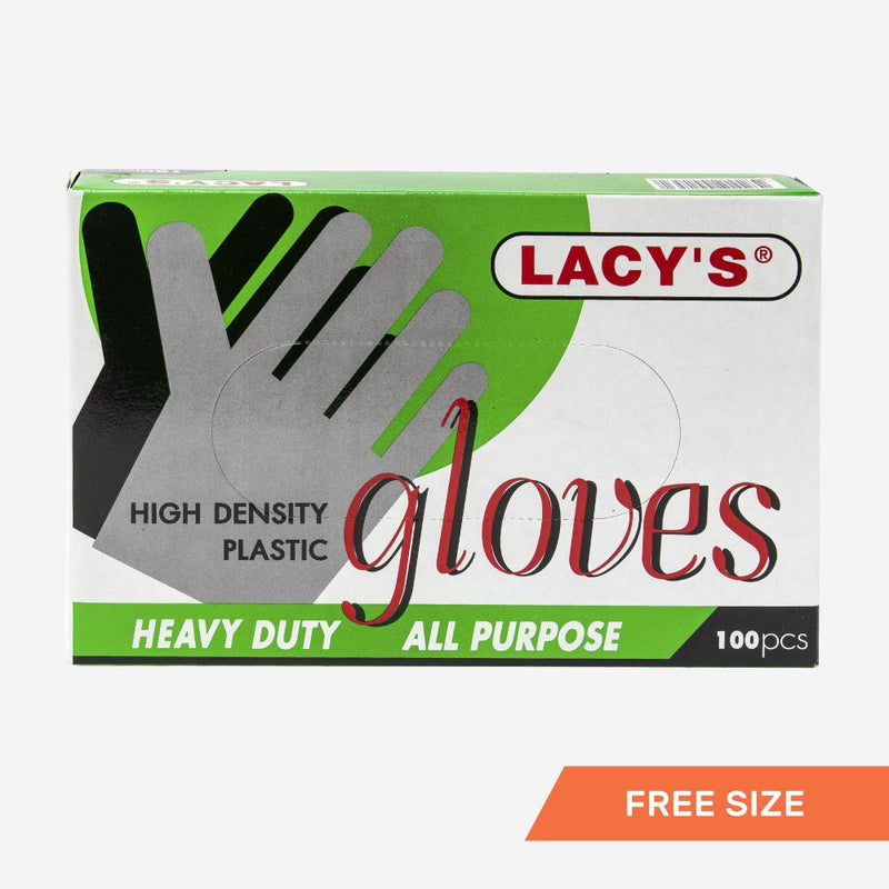 Lacy's  High Density Plastic Glove 100pcs, Free Size